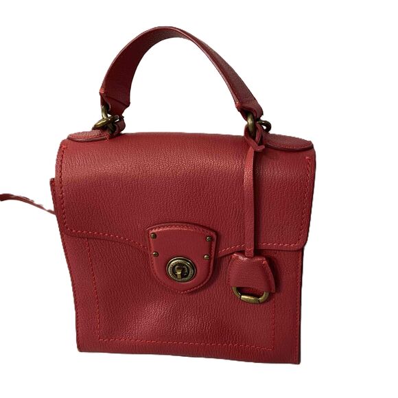 Lauren Ralph Lauren Handbags - Lauren Ralph Lauren Millbrook Red Leather Handbag Crossbody Strap Flap Closure